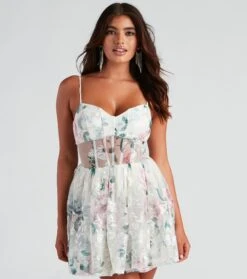 Windsor. Gabriella Floral Mesh Party Dress | Shop Top Deals