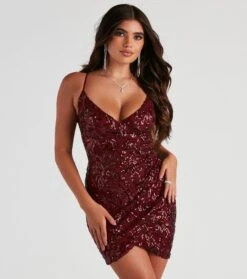 Windsor. Priscilla Sequin Wrap Party Dress | Shop Top Deals