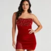 Windsor. Marianna Strapless Embellished Velvet Mini Dress | Shop Top Deals