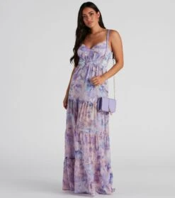 Windsor. Kris Formal Floral Chiffon Dress | Shop Top Deals
