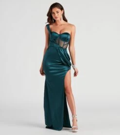Windsor. Lo Formal One-Shoulder Satin Corset Dress | Shop Top Deals