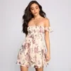 Windsor. Chic Floral Chiffon Off The Shoulder Mini Dress | Shop Top Deals