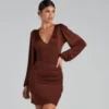Windsor. Out For The Night Plunge Wrap Mini Dress | Shop Top Deals