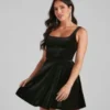 Windsor. Glitter Magic Velvet Skater Dress | Shop Top Deals