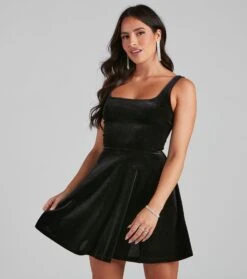 Windsor. Glitter Magic Velvet Skater Dress | Shop Top Deals