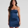 Windsor. Day Glow Satin A-Line Short Dress | Shop Top Deals