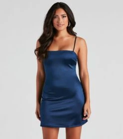 Windsor. Day Glow Satin A-Line Short Dress | Shop Top Deals