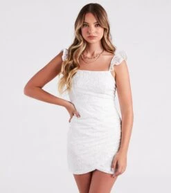 Windsor. Spring It One Lace Ruffle Strap Mini Dress | Shop Top Deals