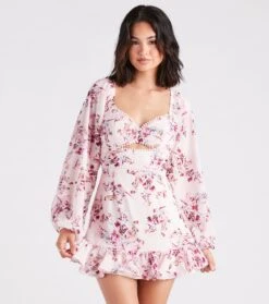 Windsor. Ready For Floral Chiffon Ruffle Short Dress | Shop Top Deals