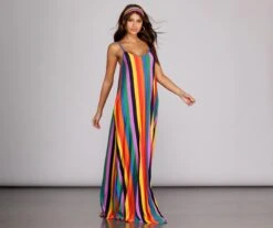 Windsor. Rainbow Wave Maxi Dress | Shop Top Deals