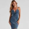 Windsor. Laced Up In Denim Dress | Shop Top Deals