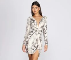 Windsor. Viper Vixen Knot Mini Dress | Shop Top Deals