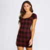 Windsor. Clad In Plaid Scoop Neck Mini Dress | Shop Top Deals