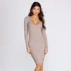 Windsor. Long Sleeve Knit Midi Dress | Shop Top Deals