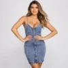 Windsor. Denim Days Button Up Mini Dress | Shop Top Deals