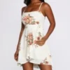 Windsor. Flowy In Floral Tie Waist Mini Dress | Shop Top Deals