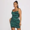 Windsor. Go Get 'Em Tiger Print Cowl Neck Mini Dress | Shop Top Deals
