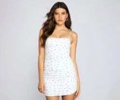 Windsor. Ditsy Floral Daze Ribbed Knit Mini Dress | Shop Top Deals