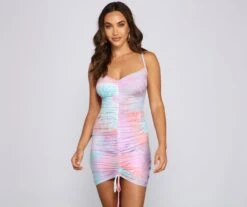 Windsor. Making Waves Tie Dye Ruched Mini Dress | Shop Top Deals