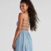 Windsor. Back Beauty Linen Halter Skater Dress | Shop Top Deals