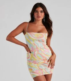 Windsor. Disco Diva Square Neck Mini Dress | Shop Top Deals