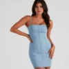 Windsor. Denim Days Square Neck Mini Dress | Shop Top Deals