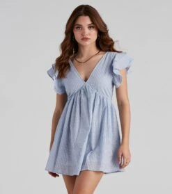 Windsor. Fine Lines Chambray Skater Dress | Shop Top Deals