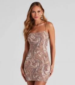 Windsor. Soft Serve Marble Print Mini Dress | Shop Top Deals