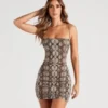 Windsor. Off The Scale Snake Mini Dress | Shop Top Deals