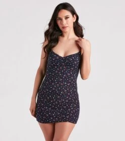 Windsor. Flirty Floral Vibes Ruched Mini Dress | Shop Top Deals