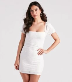 Windsor. Sunny Moves Eyelet Lace Mini Dress | Shop Top Deals