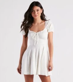 Windsor. Sweet As Me Eyelet Lace Skater Dress | Shop Top Deals