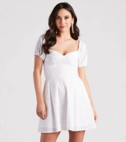 Windsor. What A Sight Eyelet Lace Lace-Up Dress | Shop Top Deals