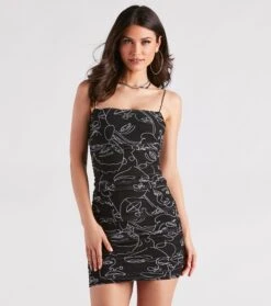 Windsor. Show Face Abstract Print Mini Dress | Shop Top Deals