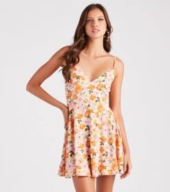 Windsor. 70s Groove Floral Tie-Back Skater Dress | Shop Top Deals