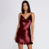 Windsor. Cowl Neck Satin Mini Dress | Shop Top Deals