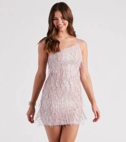 Windsor. Shake It Up Sequin Fringe Mini Dress | Shop Top Deals