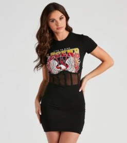 Windsor. Live Or Ride Graphic Short Dress | Shop Top Deals