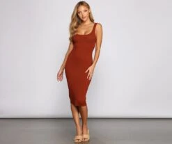 Windsor. Basic Must-Have Midi Sweater Dress | Shop Top Deals