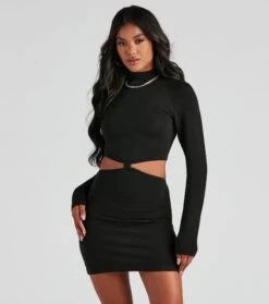 Windsor. Elevated Cutout Mini Sweater Dress | Shop Top Deals