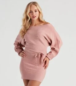 Windsor. Cold Classic Dolman Sleeve Belted Sweater Dress | Shop Top Deals