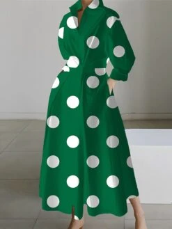 Women's Shirt Dress Casual Dress Swing Dress Maxi Long Dress Outdoor Office Daily Polyester Fashion Modern Shirt Collar Button Pocket Long Sleeve Spring Fall Winter 2023 Loose Fit Black White Pink -HANA Luxury Wear Shop aufaxv1691048825204