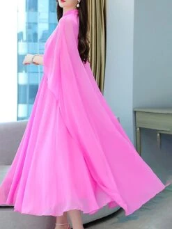 Women's Two Piece Dress Set Casual Dress Outdoor Daily Streetwear Modern Ruched Midi Dress V Neck 3/4 Length Sleeve Plain Regular Fit White Light Green Dark Pink Summer Spring S M L XL XXL -HANA Luxury Wear Shop ayuoea1678430735394