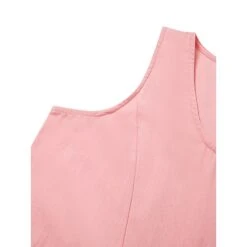 Women‘s Casual Dress Cotton Dress Shift Dress Midi Dress Blue Pink Khaki Sleeveless Pure Color Pocket Spring Summer Crew Neck Basic Daily Vacation Weekend Loose Fit 2023 S M L XL XXL -HANA Luxury Wear Shop bdljbl1676874836523