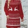 Women‘s Christmas Sweater Dress Jumper Dress Winter Dress Warm Snowflake Deer Outdoor Christmas Daily Vacation Turtleneck Long Sleeve 2023 Loose Fit Burgundy S M L XL XXL 3XL
