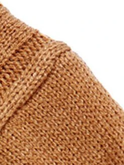 Women's Sweater Dress Jumper Dress Casual Dress Mini Dress Warm Pure Color Outdoor Casual Daily Going Out Crew Neck Long Sleeve 2023 Loose Fit Camel S M L -HANA Luxury Wear Shop brbwyg1695106688609