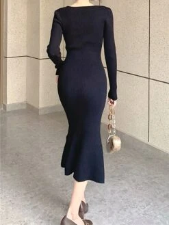 Women's Sweater Dress Jumper Dress Casual Dress Midi Dress Fashion Pure Color Outdoor Daily Vacation Going Out V Neck Long Sleeve Patchwork 2023 Regular Fit Black Pink Blue S M 30 Women's Sweater Dress Jumper Dress Casual Dress Midi Dress Fashion Pure Color Outdoor Daily Vacation Going Out V Neck Long Sleeve Patchwork 2023 Regular Fit Black Pink Blue S M -HANA Luxury Wear Shop btbmjj1695268454160