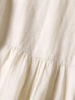 Women's Casual Dress Cotton Linen Dress White Dress Midi Dress Cotton Blend Basic Casual Outdoor Vacation V Neck Ruched Half Sleeve Summer Spring Fall 2023 Loose Fit White Green Apricot Pure Color M -HANA Luxury Wear Shop cafist1682564019878