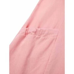 Women‘s Casual Dress Cotton Dress Shift Dress Midi Dress Blue Pink Khaki Sleeveless Pure Color Pocket Spring Summer Crew Neck Basic Daily Vacation Weekend Loose Fit 2023 S M L XL XXL -HANA Luxury Wear Shop cenhke1676874838771