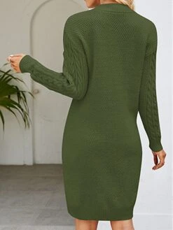 Women's Sweater Dress Winter Dress Jumper Dress Mini Dress Ruched Outdoor Street Daily Fashion Streetwear V Neck Long Sleeve 2023 Loose Fit Dark Green Purple Dark Blue Color S M L XL XXL Size -HANA Luxury Wear Shop dddqha1692081741448